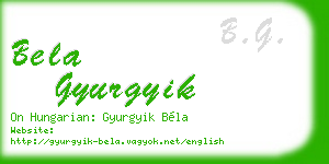 bela gyurgyik business card
